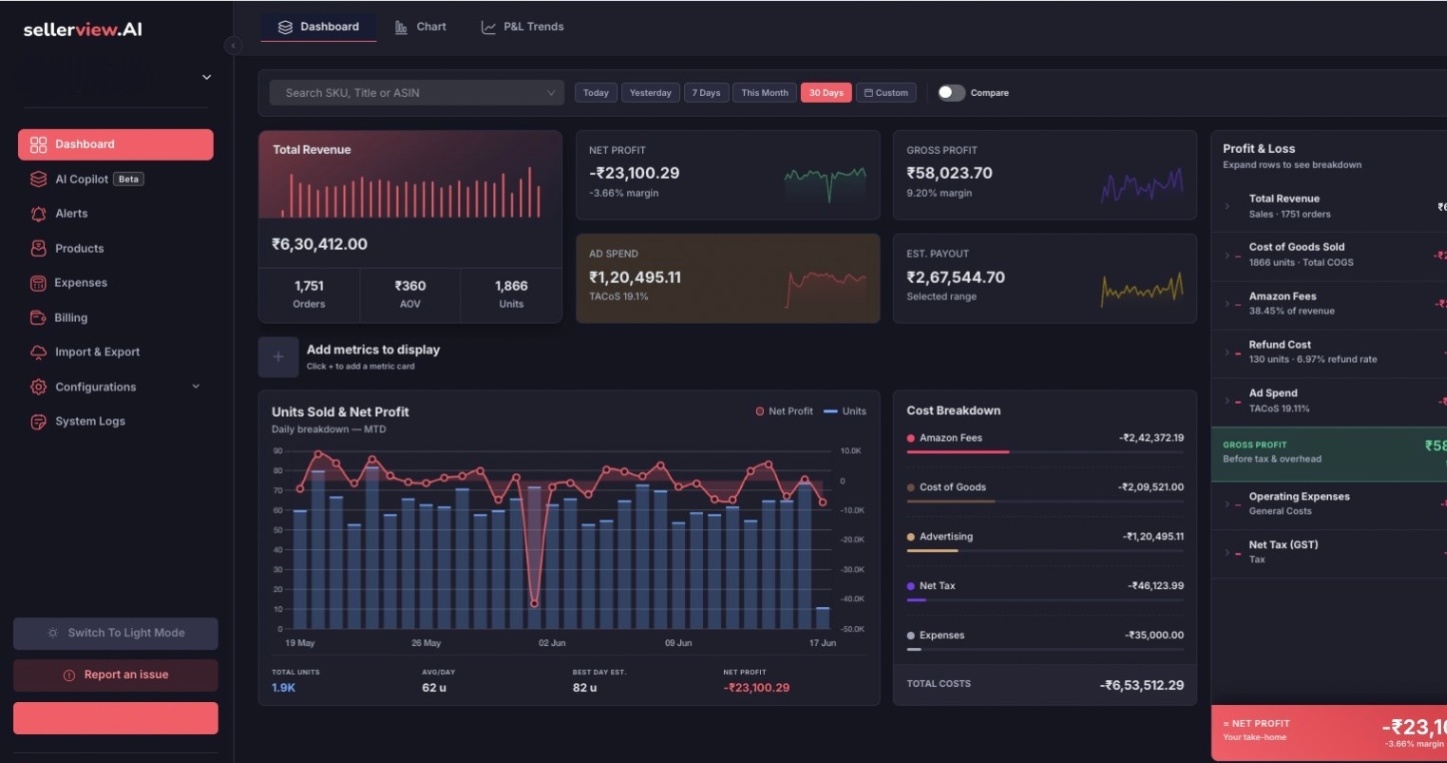 Sellerview.ai screenshot and logo